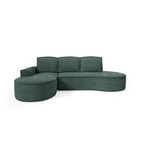 ECKSOFA Flow Grün, mit Schlaffunktion und Kissen in Abriamo Stoff, linke seite - Grün, Holzwerkstoff/Textil (277/157cm) - Bettso