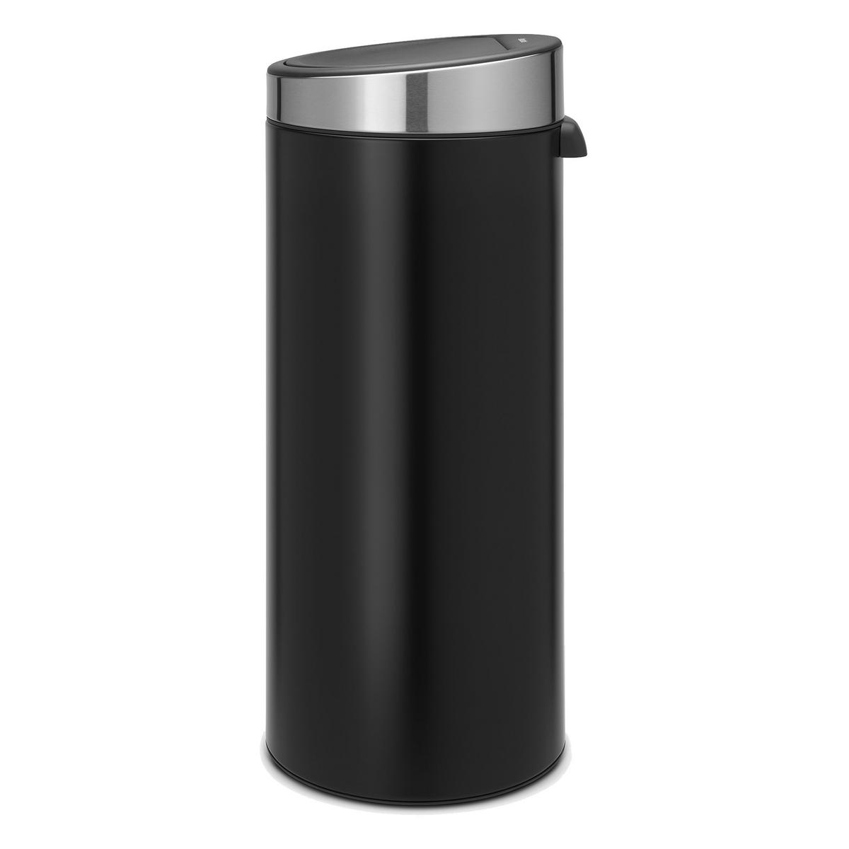 ABFALLEIMER Touch Bin, Matt Black mit Fingerprint Proof Deckel, 30 Liter - Schwarz, Metall (32.8/76/32.8cm) - Brabantia