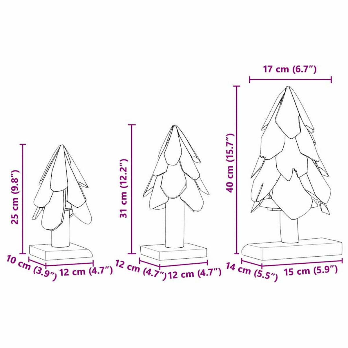 WEIHNACHTSBAUM Rustikaler 20/20/40 Cm Braun Massivholz Teak - Braun, Holz (40cm) - vidaXL