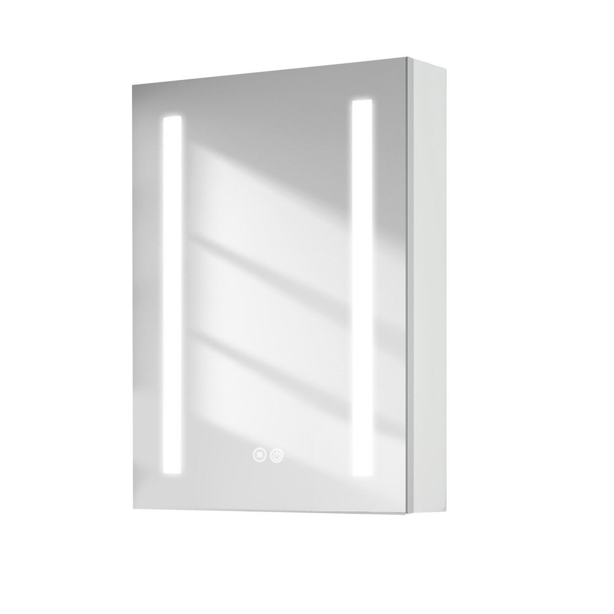 SPIEGELSCHRANK mit Beleuchtung Weiß 70/50/14,5 - Weiß, Metall (50/70/70cm) - EMKE