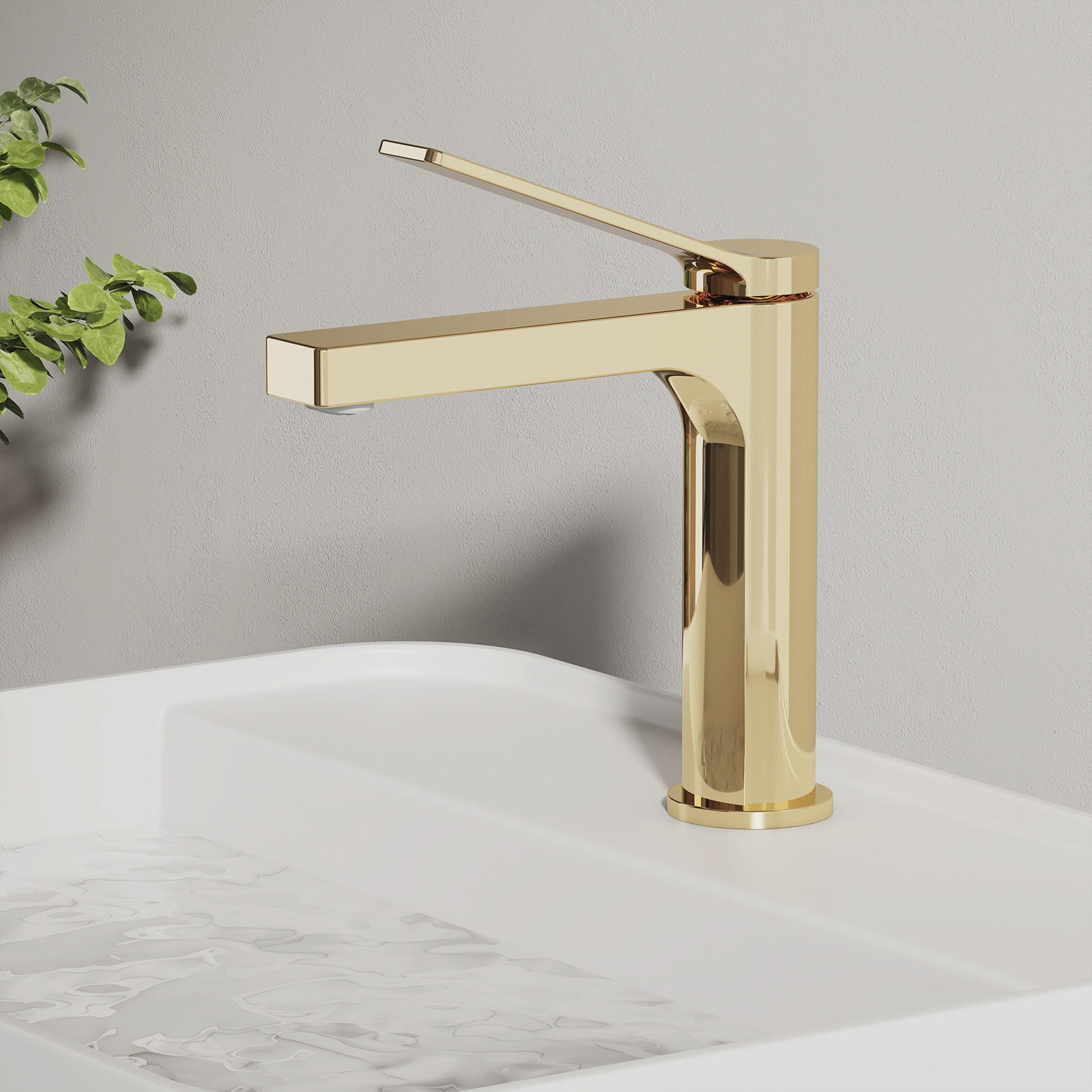 WASCHTISCHARMATUR Champagnergold mit zertifiziertem Filterelement - Goldfarben, Metall (17.3/4.6/19.5cm) - EMKE
