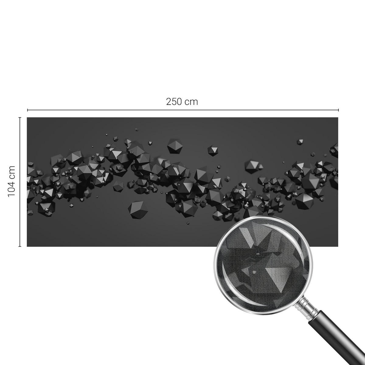 FOTOTAPETE 250x104 cm - Schwarze Klumpen - Weiß, Textil (250/104cm) - Wallfluent