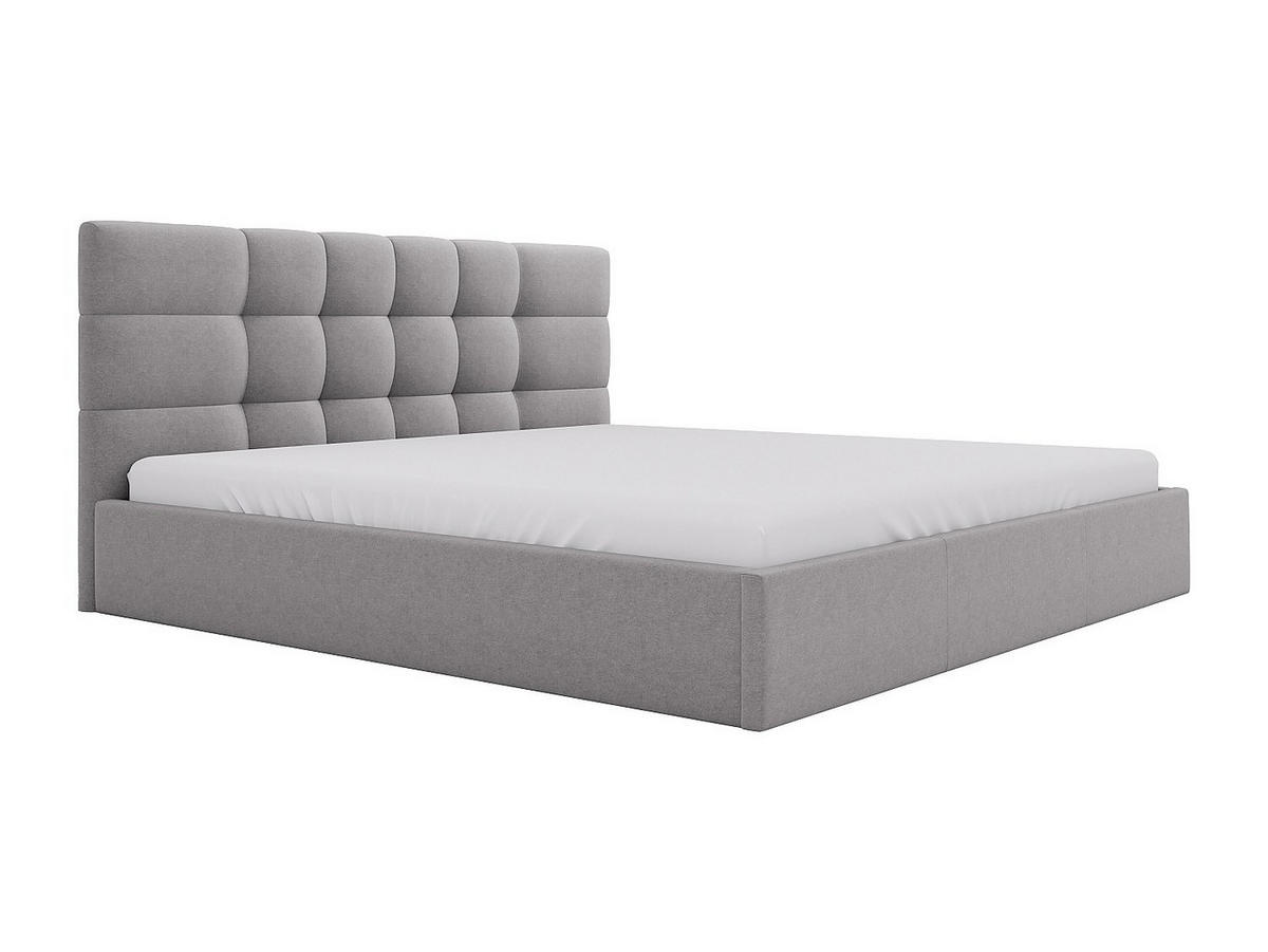 BETT mit Bettkasten - 2 Personen - Stoff - Hellgrau - - Hellgrau, Textil (200/200cm) - Vente-Unique