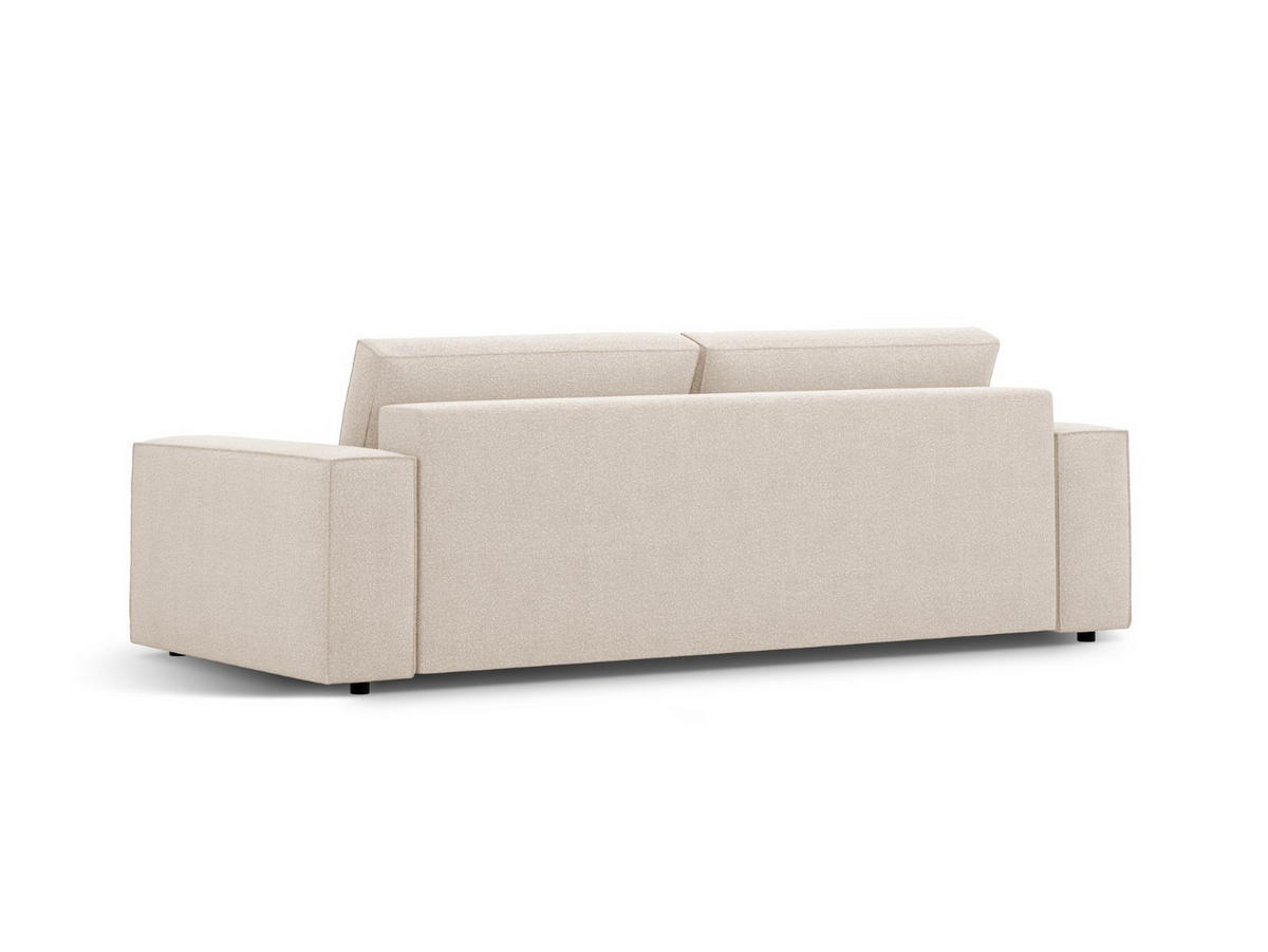 SOFA ausklappbar mit Bettkasten Jodie aus Boucle beige 3 Sitzplätze - Beige, Textil (107/86/247cm) - Micadoni