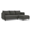 ECKSOFA mit Schlaffunktion Samt Stoff Grau - Dunkelgrau/Schwarz, Holz/Textil (236/162cm) - Makamii