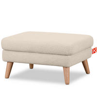 SITZHOCKER TAGIO Pouffe, creme - Creme/Braun, Buchenholz/Textil (65/46/80cm) - KONSIMO®