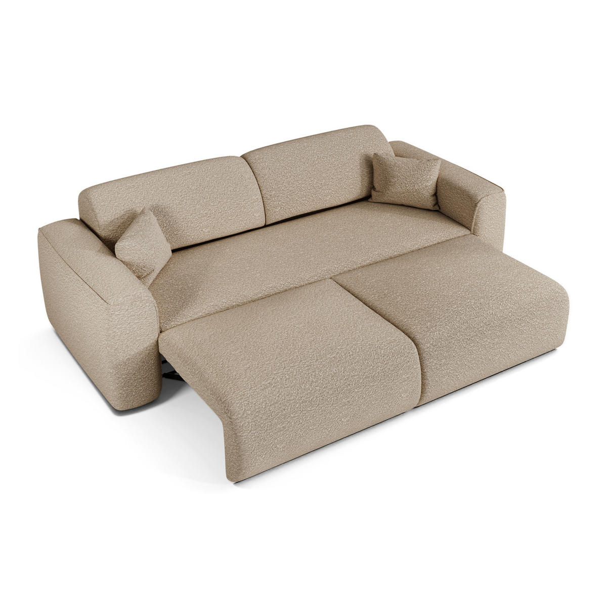 SCHLAFSOFA GERADE Bouclé-Stoff Taupe 240cm - Taupe, Textil (240/73/97cm) - Sia Home