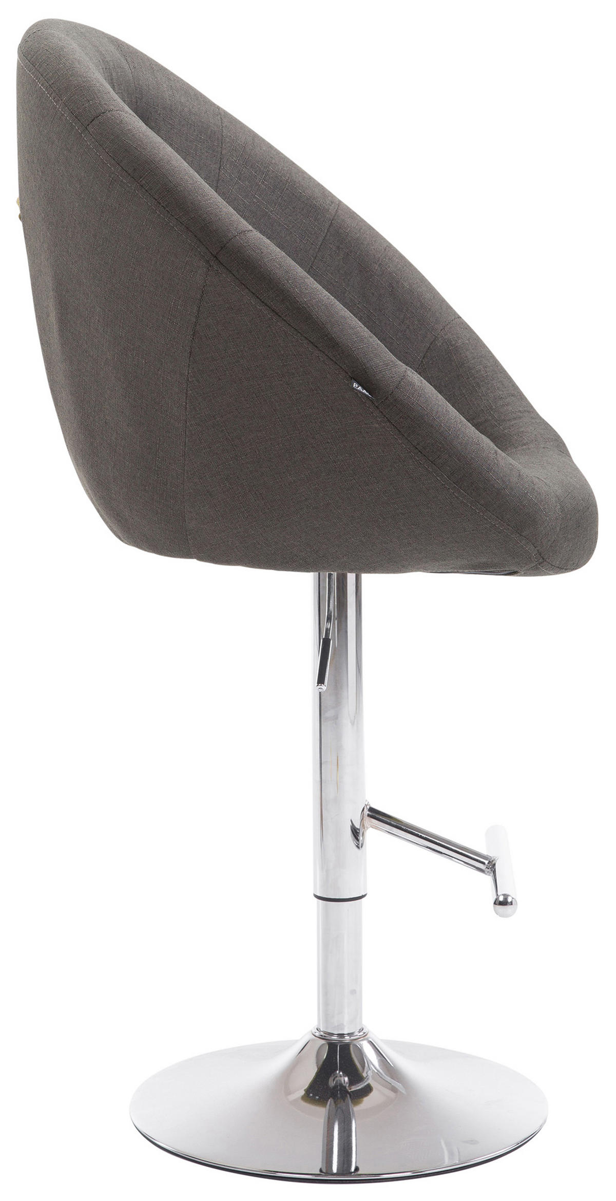 BARHOCKER Landern Stoff chrom dunkelgrau - Chromfarben/Dunkelgrau, Textil/Metall (65/128/57cm) - TPFLiving