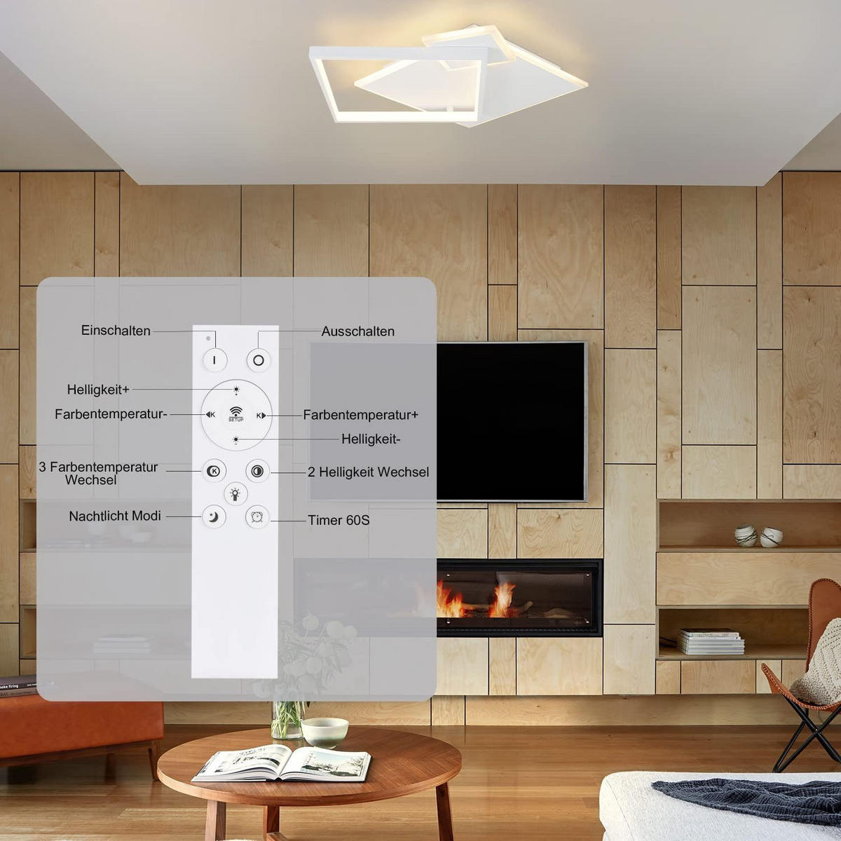 LED-DECKENLEUCHTE Maximi 46/46/8 cm - Weiß, Metall (46/46/8cm) - Nettlife