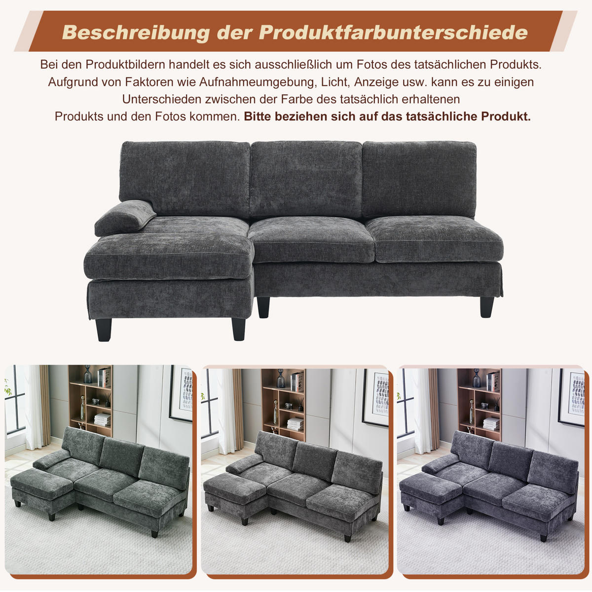 ECKSOFA L-Form, Stoff mit Schlaffunktion, 194/118/81 cm, Grau - Grau, Textil (118/194cm) - Redom