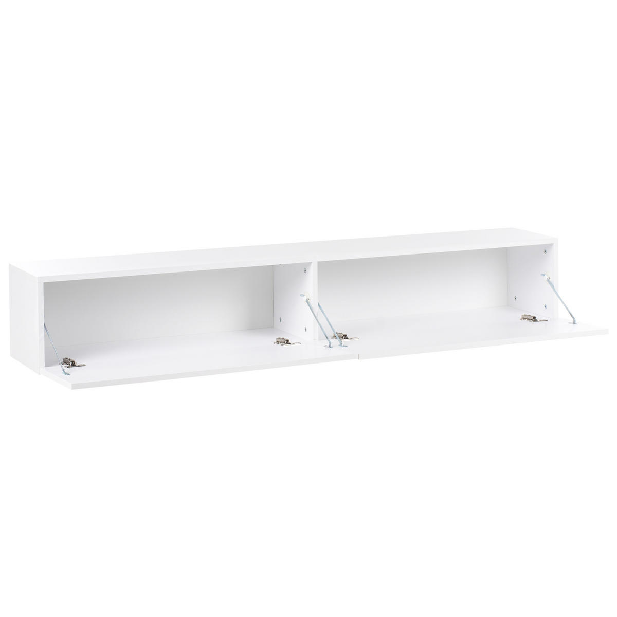 WANDMONTIERTER-TV-SCHRANK Weiß Gladstone - Weiß, Holzwerkstoff (180/30/32cm) - Beliani