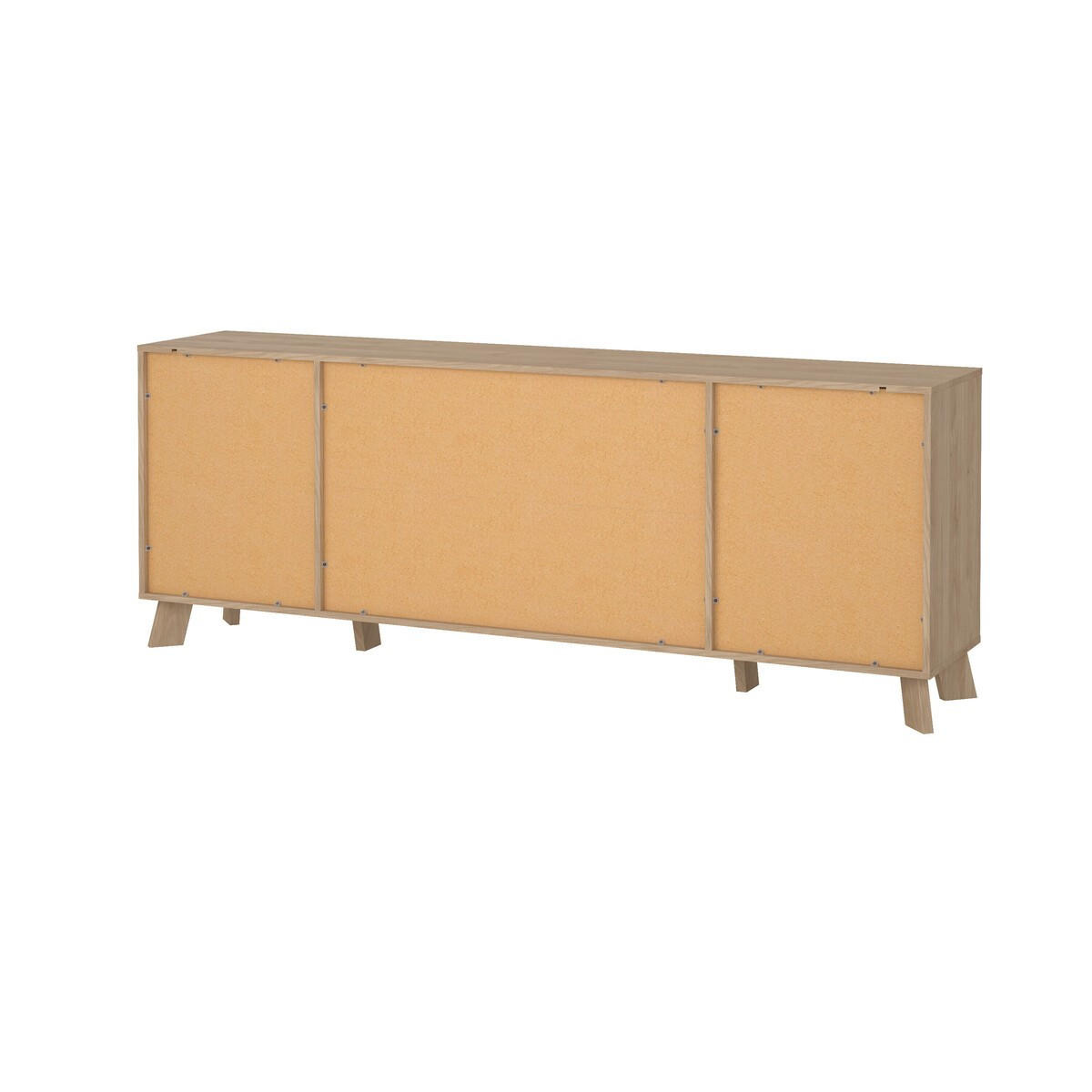 ANRICHTE mit 4 Türen, 1 Schublade Eiche Dekor und weiß storm 195,7/39,1/73 cm - Weiß, Holzwerkstoff (39.1/73/195.7cm) - Calicosy