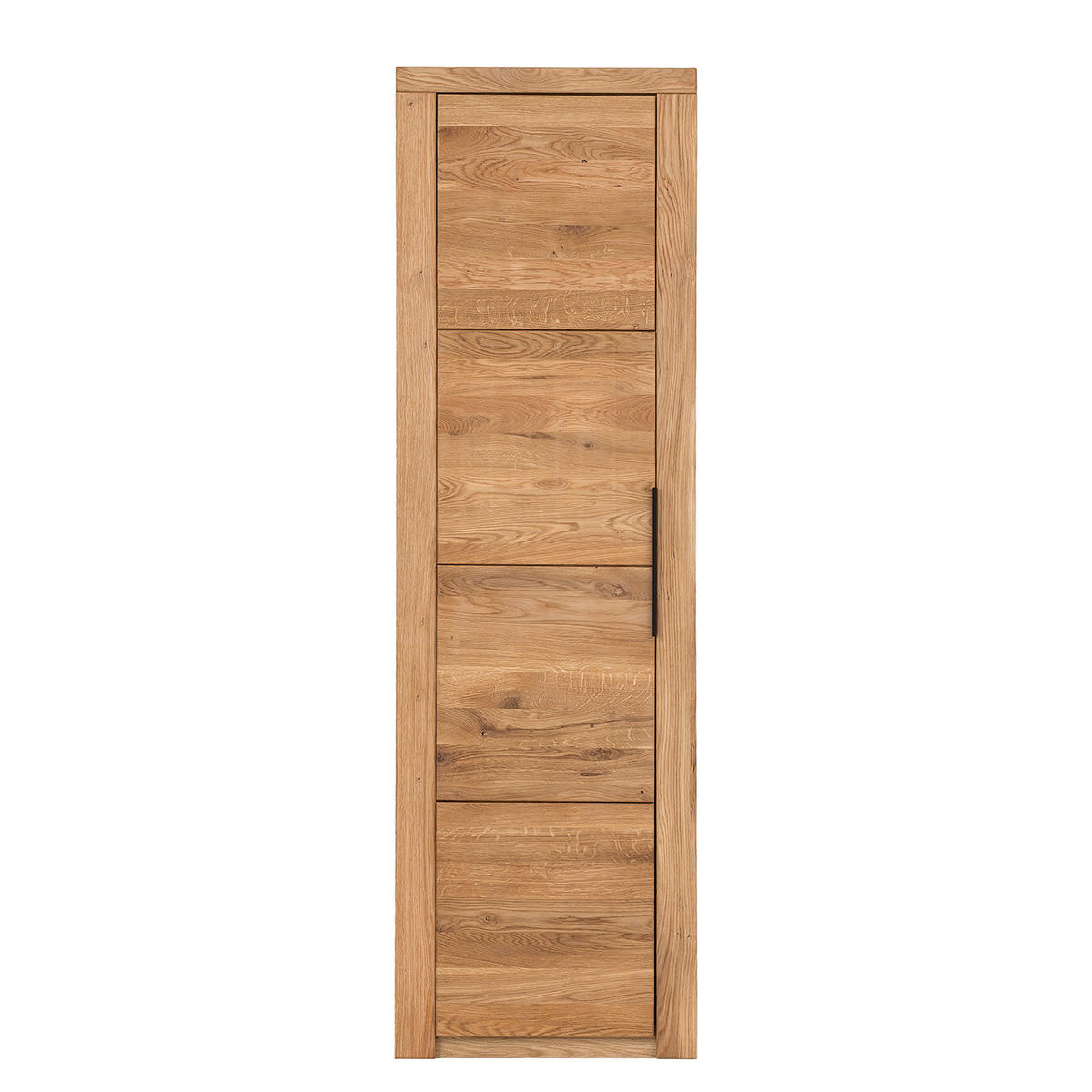 GARDEROBENSCHRANK - Eiche teilmassiv - Eiche / Eiche Dekor - Schwarz/Braun, Holz/Holzwerkstoff (60/199/40cm) - home24