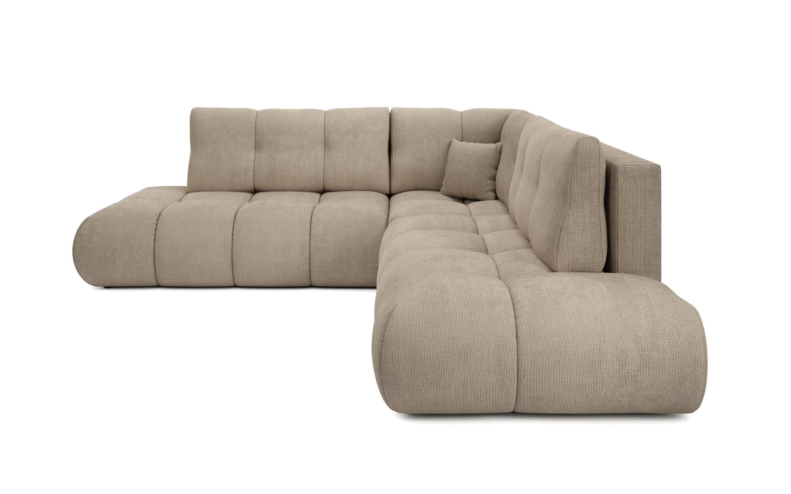 ECKSOFA DUCA II R-S Grau Chenille mit Schlaffunktion - Grau, Holz (266.5/266.5cm) - MASSENO