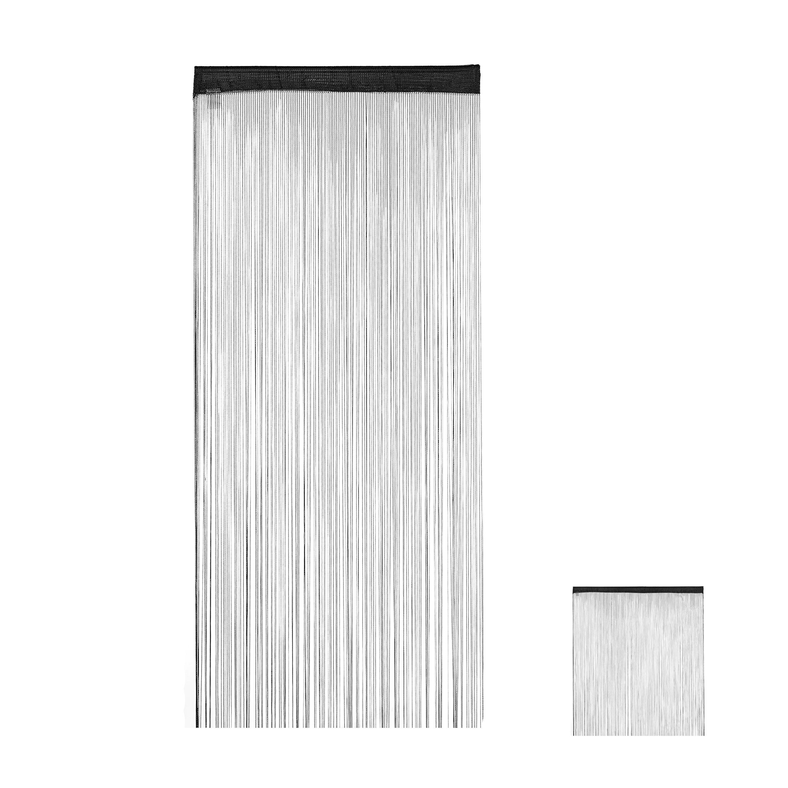 FADENVORHANG - Schwarz, Textil (90/245/0.1cm) - Relaxdays
