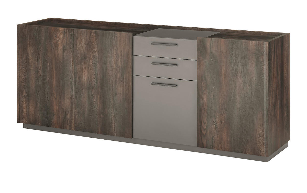 COUCHTISCH Thermo Eiche, grau, Beistelltisch mit Stauraum 75 x 75 cm - Eichefarben/Grau, Holzwerkstoff (75/75/33cm) - Furn.Design