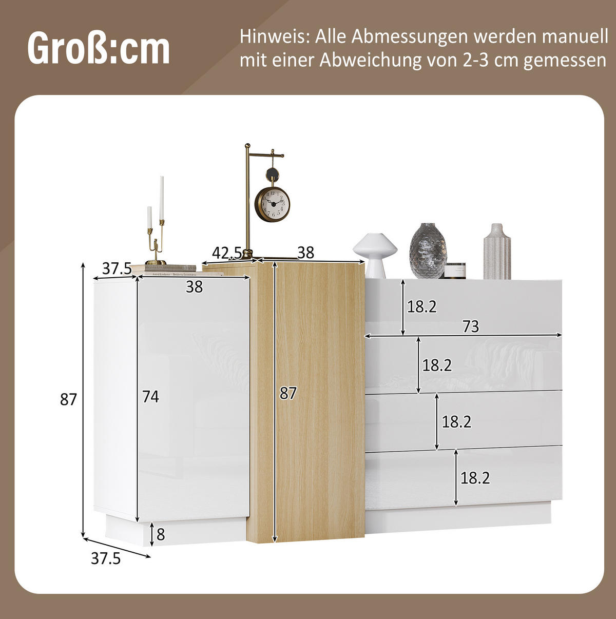 SIDEBOARD 140/35/76.5 cm Weiß aus MDF grifflos - Weiß, Holzwerkstoff (35/76.5/140cm) - OKMYHOME
