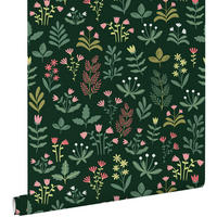 TAPETE Feldblumen 50 x 900 cm - Grün, Papier (50/900cm) - ESTAhome
