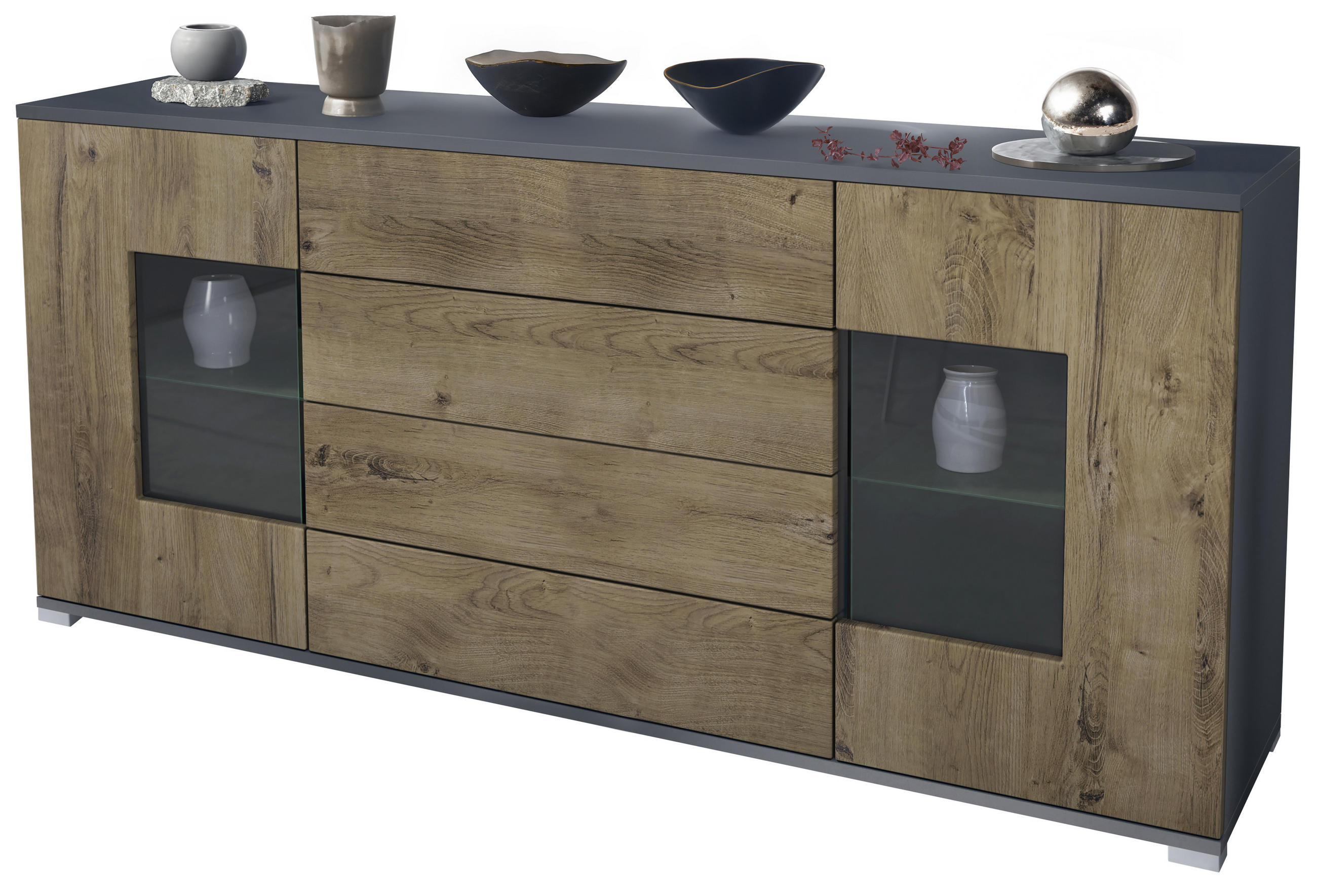 SIDEBOARD Grömitz Eiche Ribbeck - Alteiche, Holzwerkstoff (166.5/75.5/35cm) - Vladon
