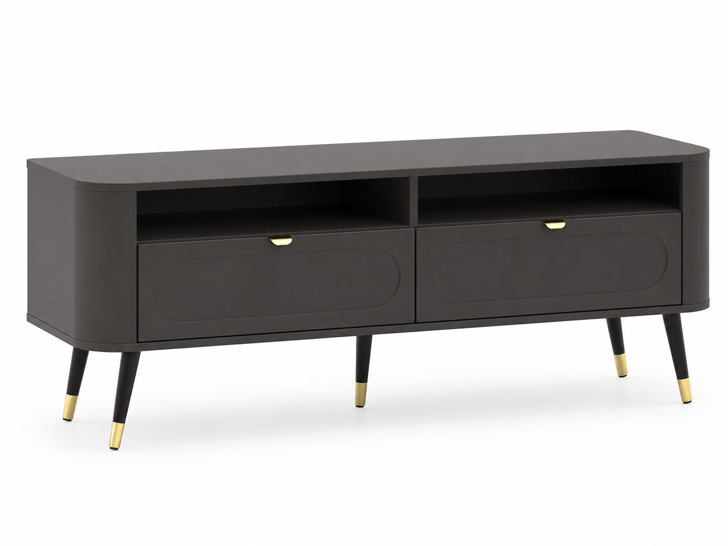 TV-SCHRANK: 2 Schubladen, Schwarz, 138,2 x 40 x 52,6 cm - Schwarz, Holzwerkstoff (138.2/52.6/40cm) - 3XE LIVING