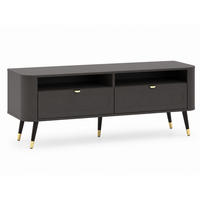 TV-SCHRANK: 2 Schubladen, Schwarz, 138,2 x 40 x 52,6 cm - Schwarz, Holzwerkstoff (138.2/52.6/40cm) - 3XE LIVING