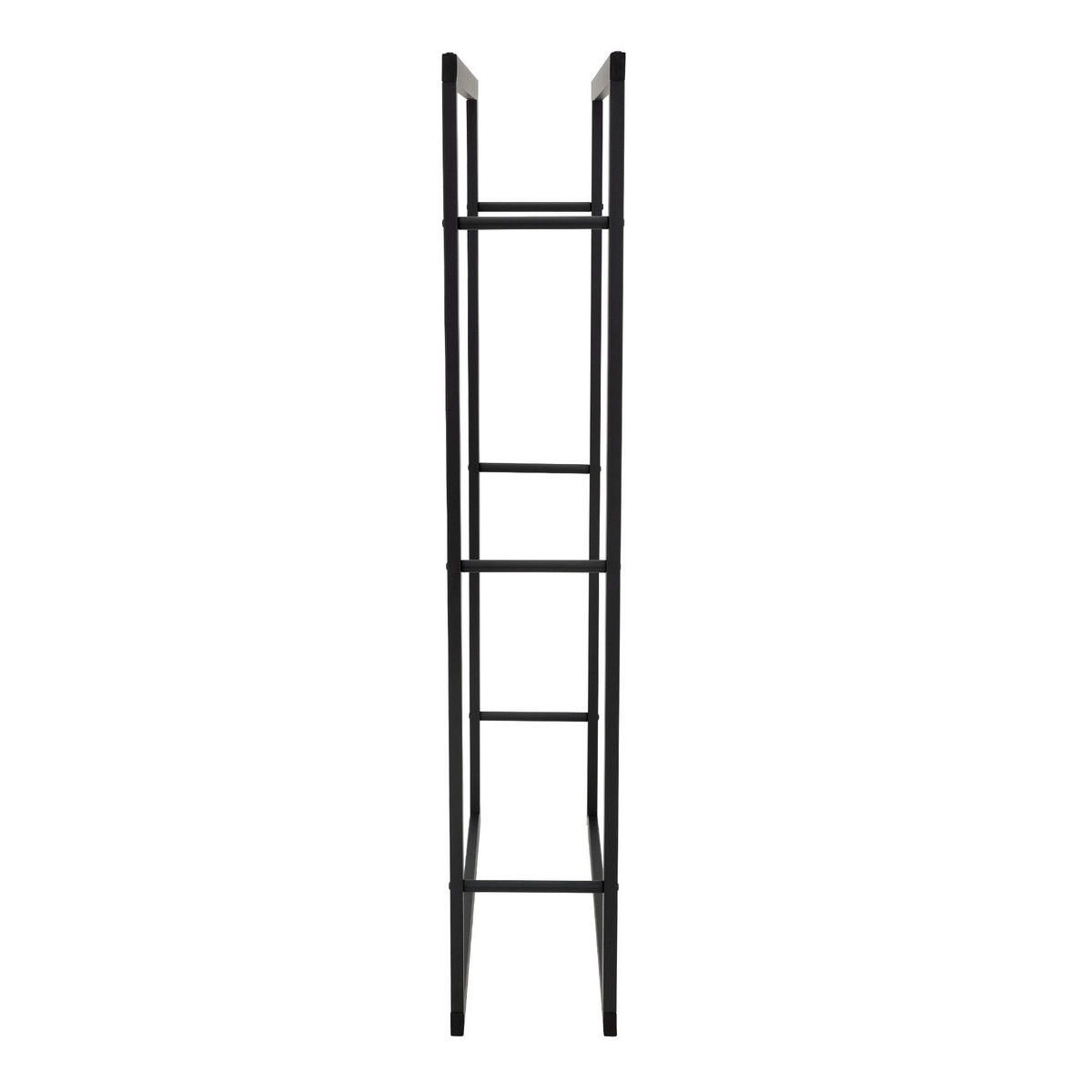 KAMINHOLZREGAL - Schwarz, Metall (25/150/80cm) - ML-DESIGN