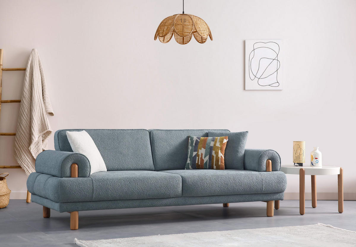 2-SITZER Sofa SADE, Grün - Grün, Leder/Holz (195/85/85cm) - Villa Möbel