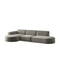 ECKSOFA Palma In Noel - Grau, Holzwerkstoff/Textil (296/165cm) - Fun Möbel