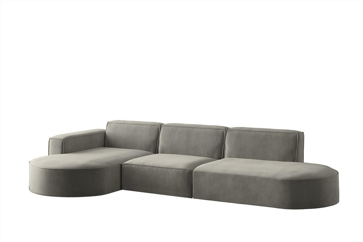 ECKSOFA Palma In Noel - Grau, Holzwerkstoff/Textil (296/165cm) - Fun Möbel