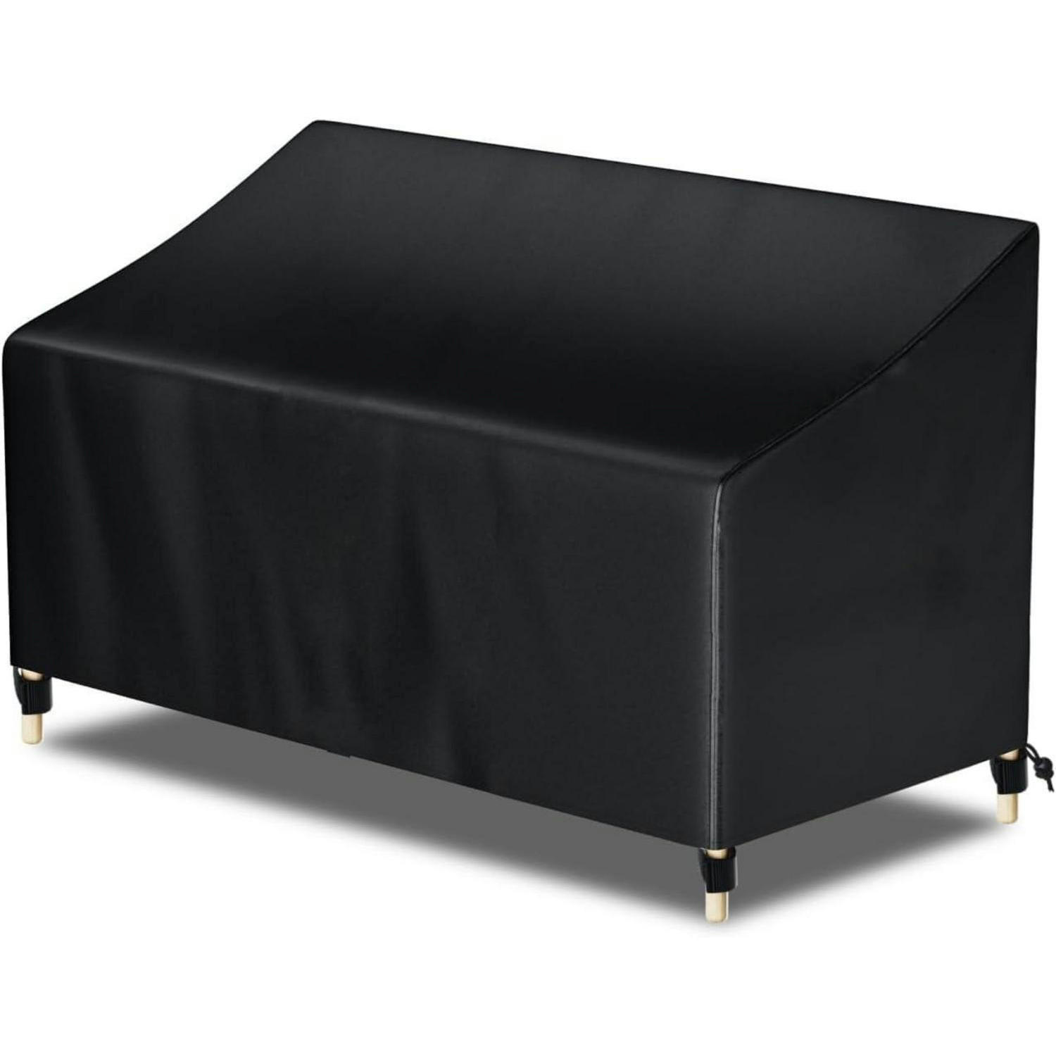 ABDECKHAUBE Gartenbank 3-Sitzer 160 x 70 x 60/88 cm Wasserdicht Oxford 210D - Schwarz, Kunststoff (160/70/60cm)