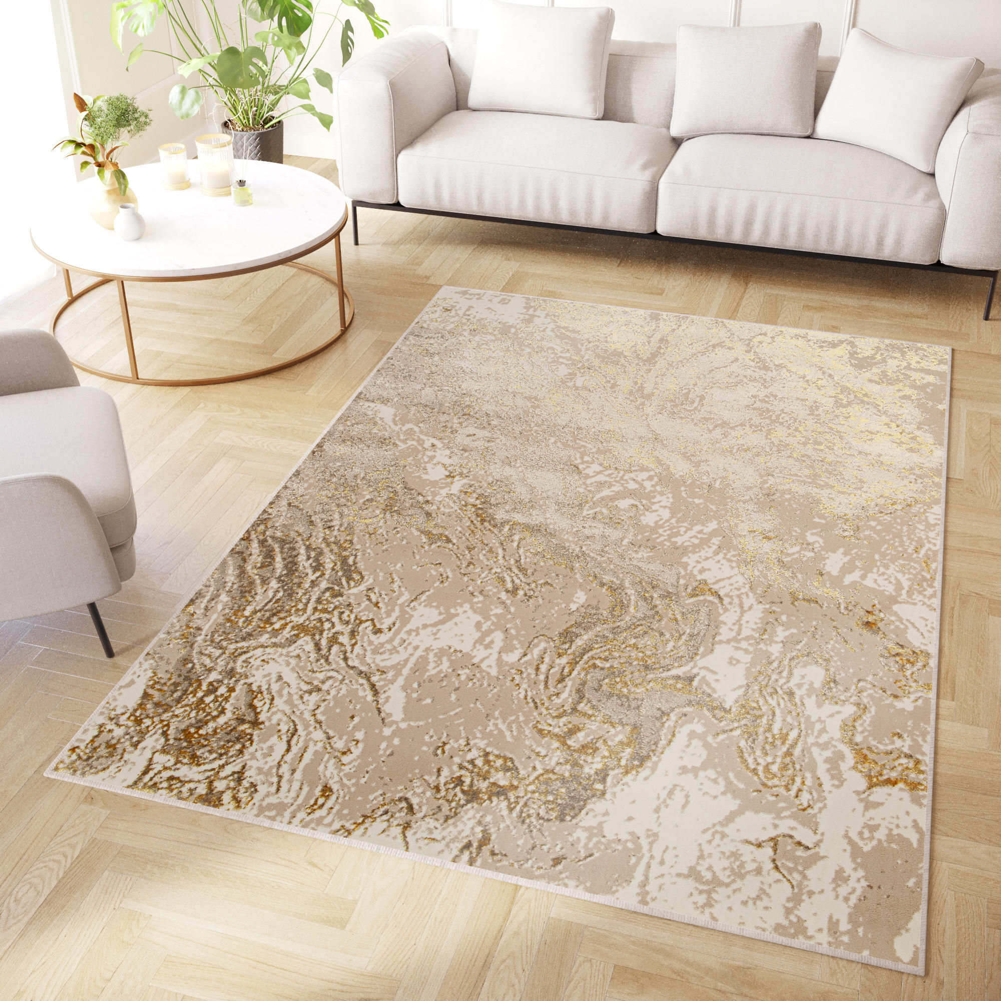 TEPPICH CRYSTAL Creme Beige 300/400 cm - Beige/Creme, Textil (300/400cm) - Tapiso