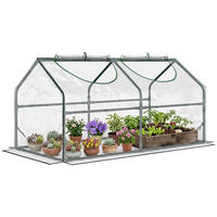 GEWÄCHSHAUS DE-11936 mit 2 Rollfenstern & PVC-Bache Transparent - Transparent, Kunststoff (60/60/120cm) - ComfortXL