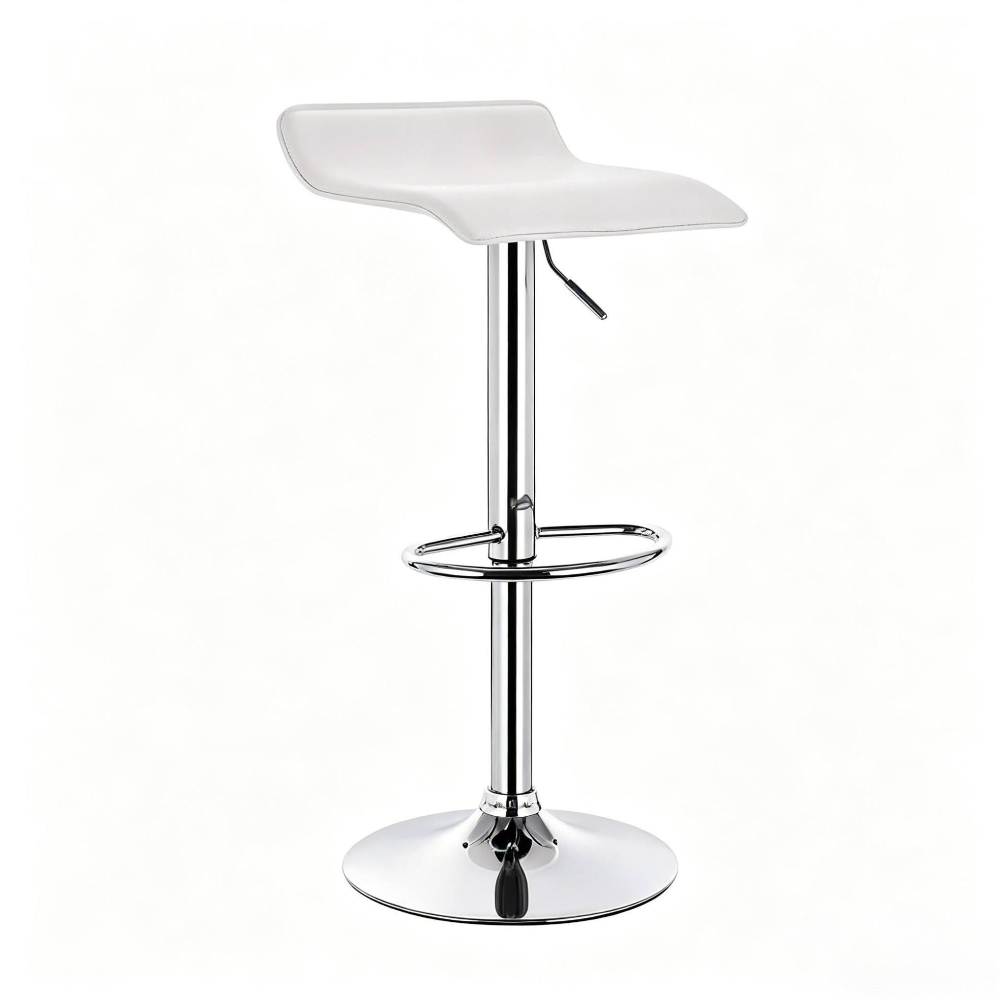 BARHOCKER höhenverstellbar 62–84 cm mit 360-Grad-Drehung, Weiß - Weiß, Metall (39/84/38.5cm) - MIVRAY