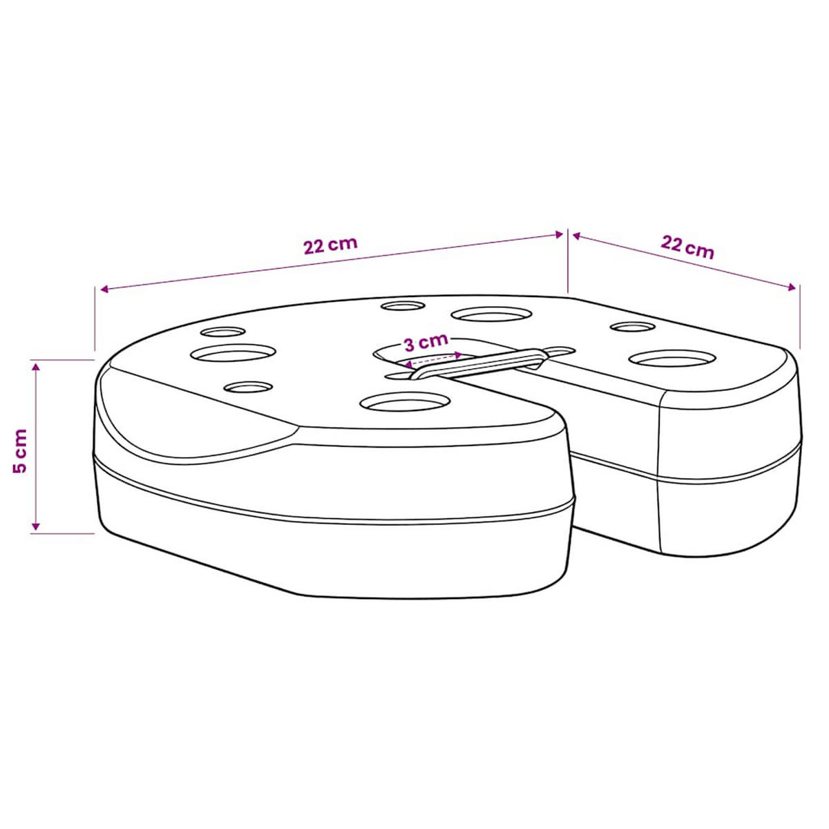 PAVILLON-GEWICHTE, 220/50 mm, aus Zement mit Kunststoff-Ummantelung, Schwarz, 4er-Set - Schwarz, Stein (22/5/22cm) - vidaXL