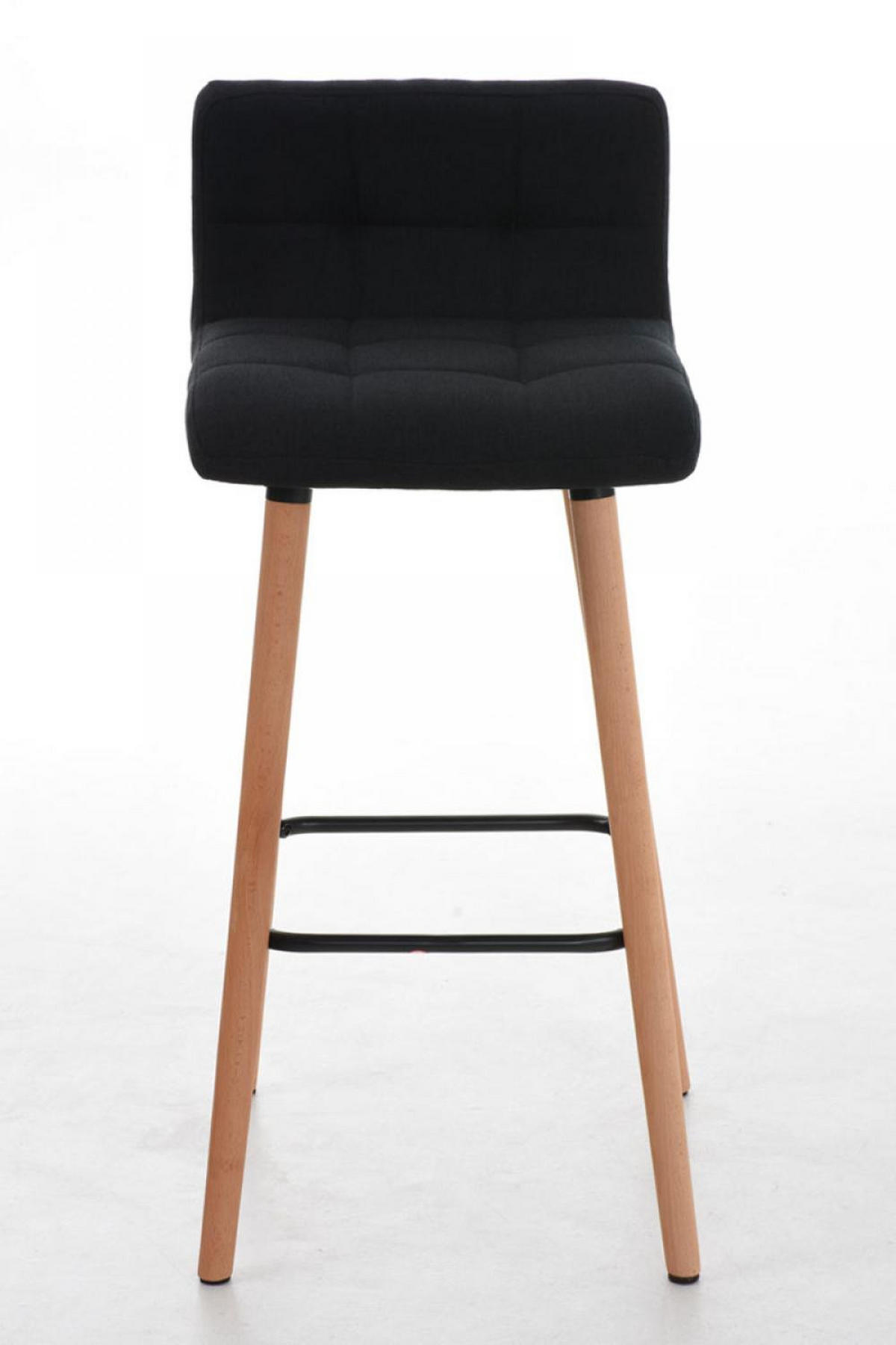 BARHOCKER 2er Set Stoff schwarz - Eukalyptusholzfarben/Schwarz, Holz/Textil (42/94/49cm) - CLP