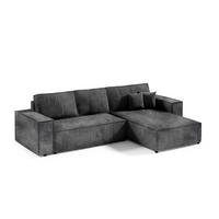 ECKSOFA mit Schlaffunktion Schwarz - Schwarz, Textil (294/185cm) - Furnisell