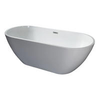 BADEWANNE asger freistehend 170x75 cm, Set mit Klick-Klack-Ablauf - Weiß, Kunststoff (75/58/170cm) - bad land