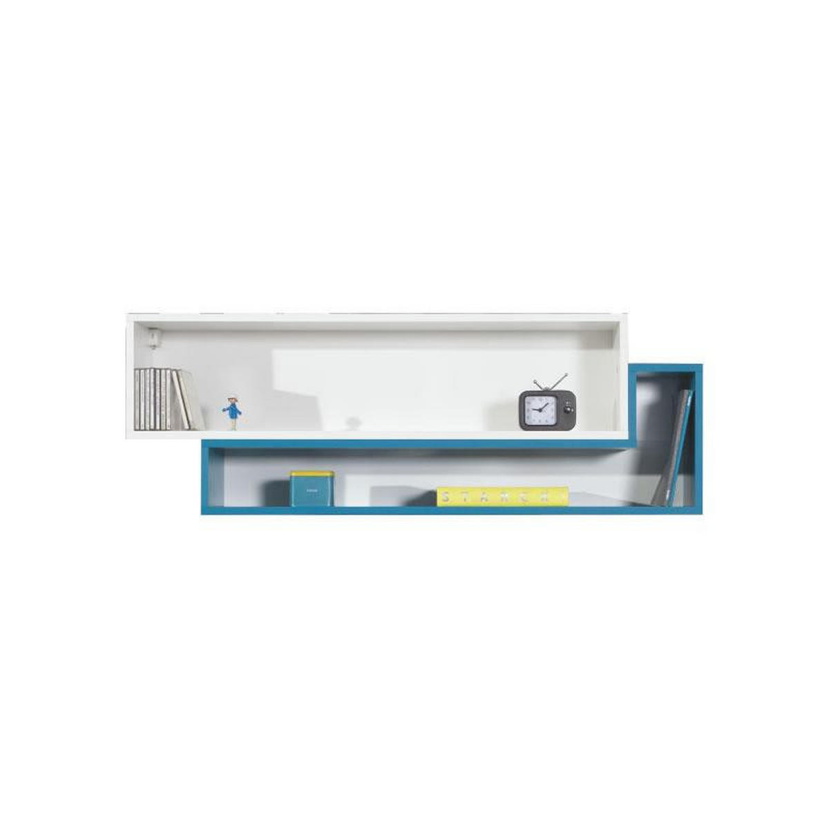 SCHLAFZIMMER Set 3-tlg. – MOBI System – Weiß / Blau - Weiß, Holzwerkstoff (120/55/50cm) - hi-markt