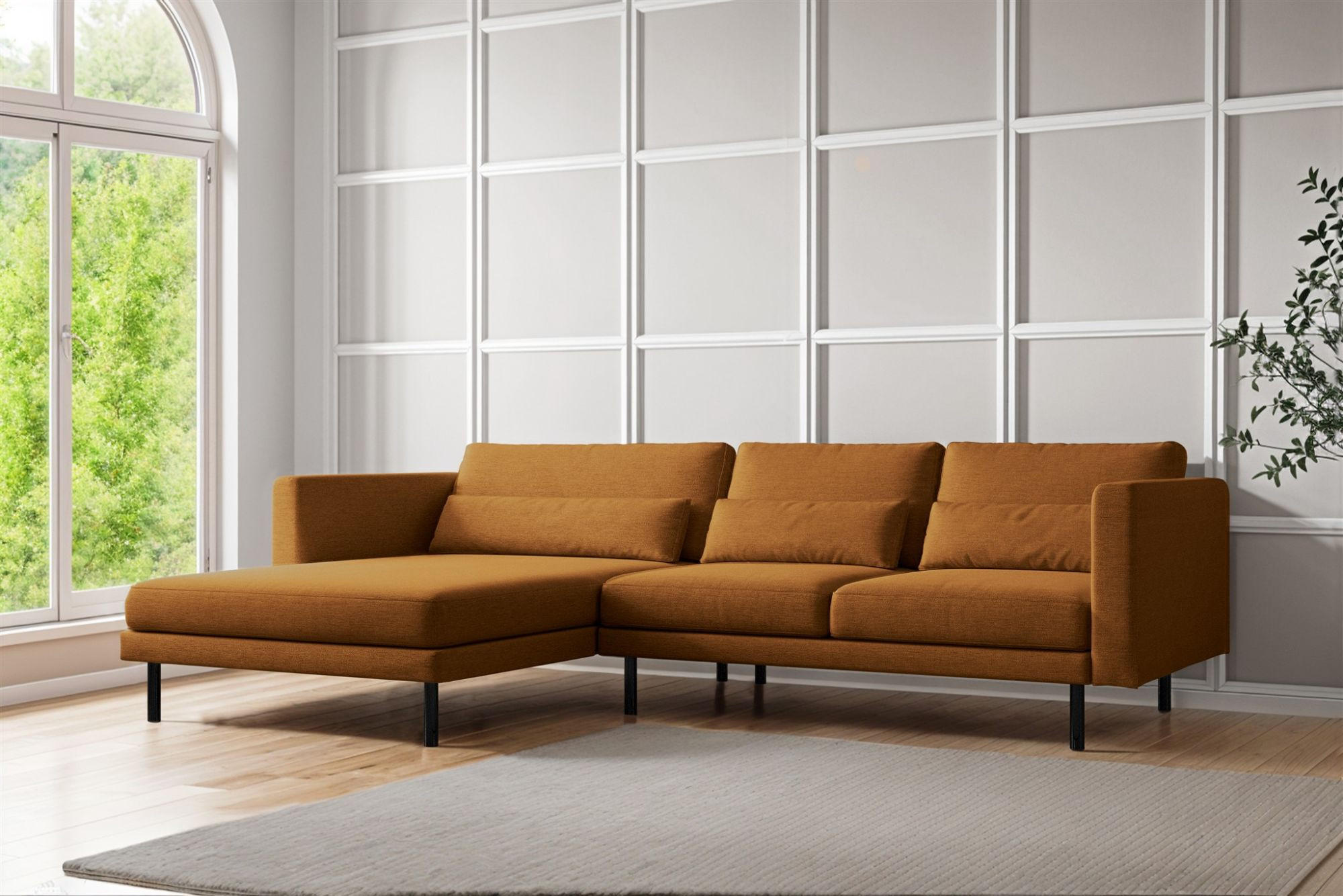 ECKSOFA Agada In Verita - Kupferfarben, Holzwerkstoff/Textil (281/174cm) - Fun Möbel