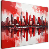 LEINWANDBILD Städte & Architektur 120x80cm - Rot, Textil (120/80cm) - Feeby