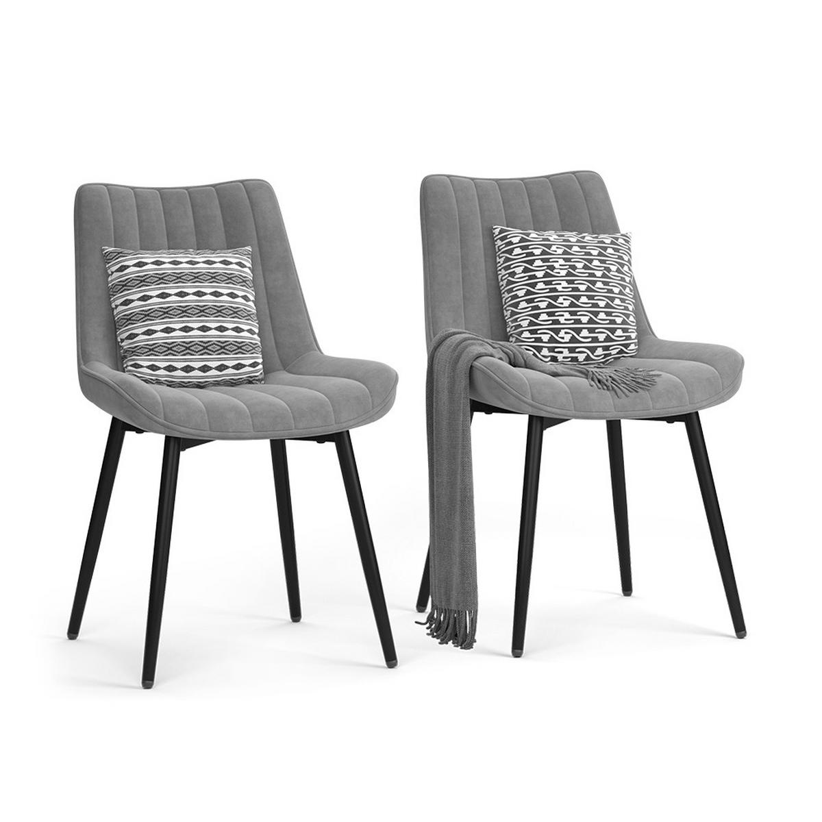 ESSZIMMERSTUHL Ravlo, Grau/Schwarz, 51 x 57 cm 2er Set - Schwarz/Grau, Textil (51/82/57cm) - Vicco