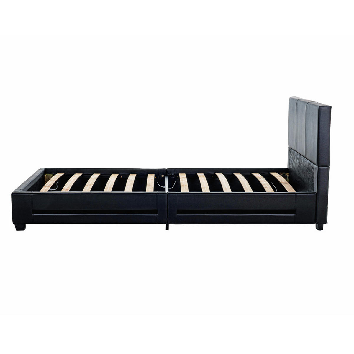 LED BETT ASTEROID - Schwarz, 90 x 200 cm - Schwarz, Kunststoff - Home Deluxe