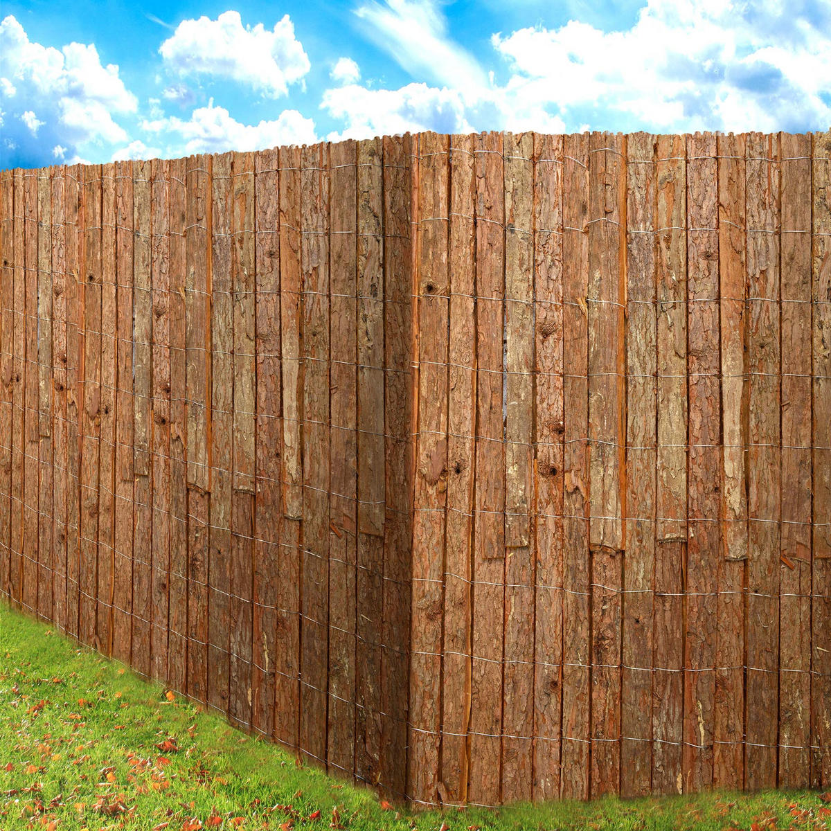 SICHTSCHUTZZAUN SolVision R63 180/300 cm Rinde - Naturfarben, Kunststoff (300/180cm) - Sol Royal