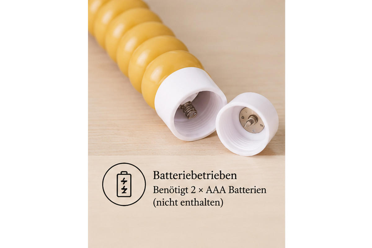 LED-KERZENSET Ø2,2x22 cm, Ocker - Gelb, Naturmaterialien (2.2/2.2/22cm) - dasmöbelwerk