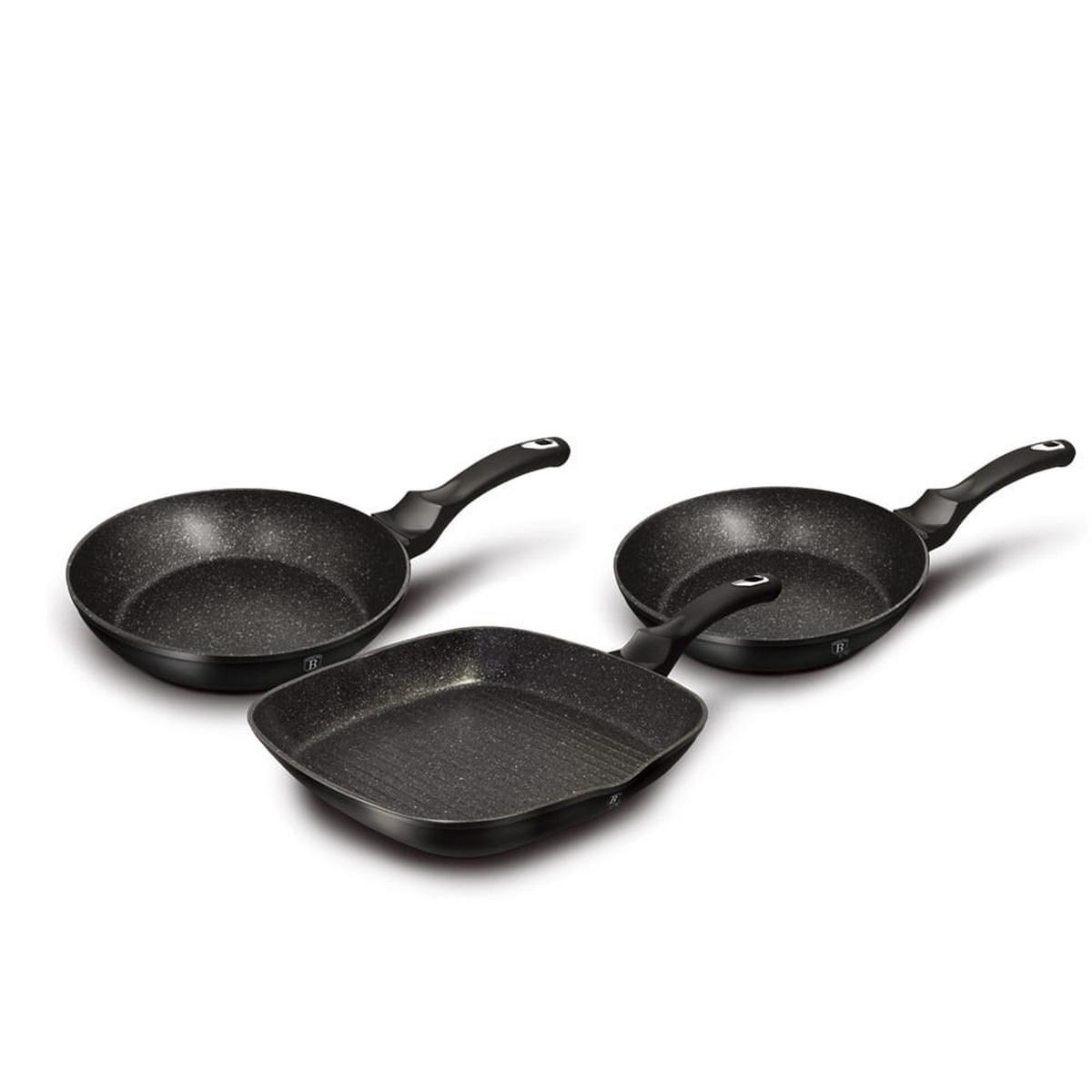 PFANNENSET Schwarz 28/28/4.1 cm BH6157 - Schwarz, Metall - Berlinger Haus