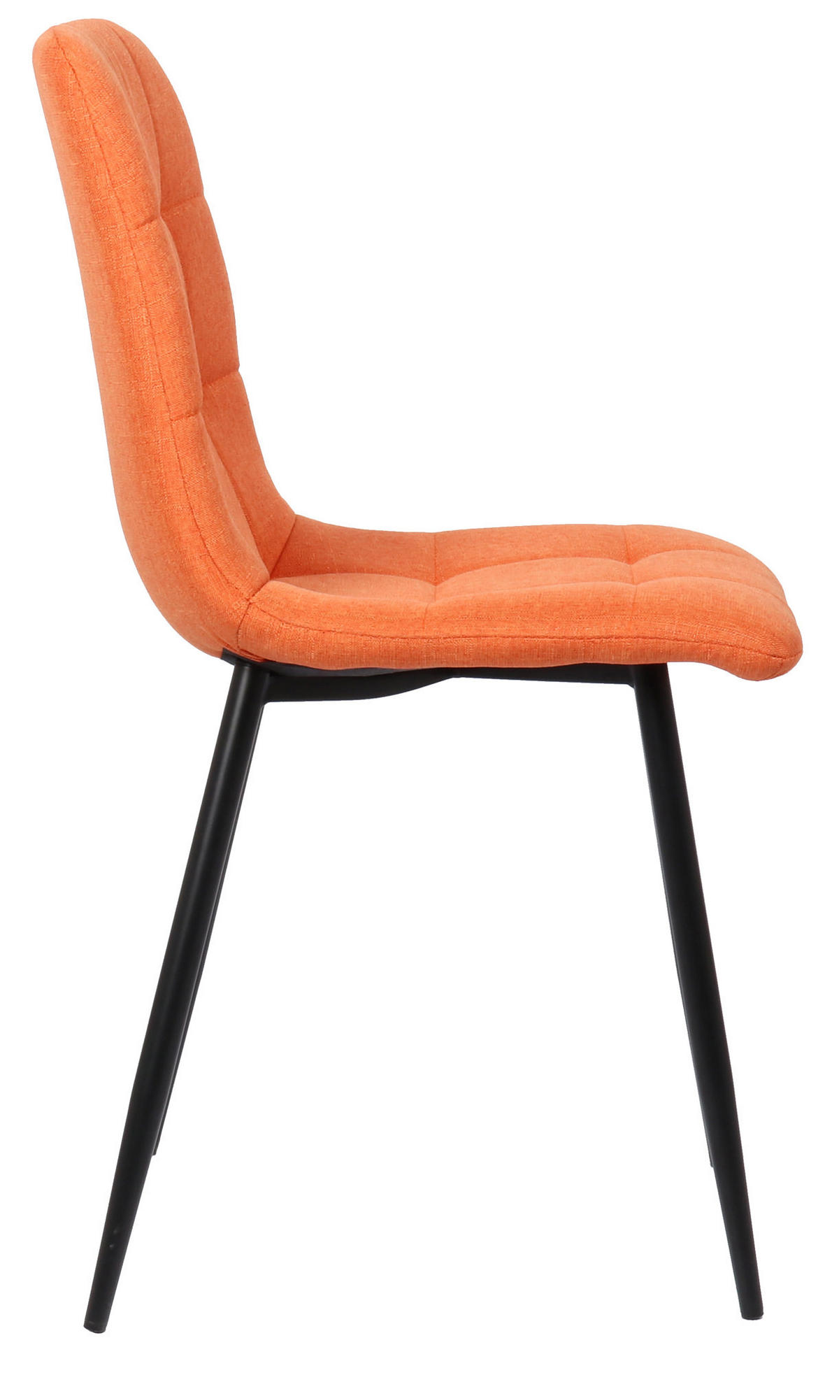 ESSZIMMERSTUHL Till, 2er Set Stoff, Gestell Metall matt Schwarz Orange - Schwarz/Orange, Textil/Metall (45/88/52cm) - TPFLiving