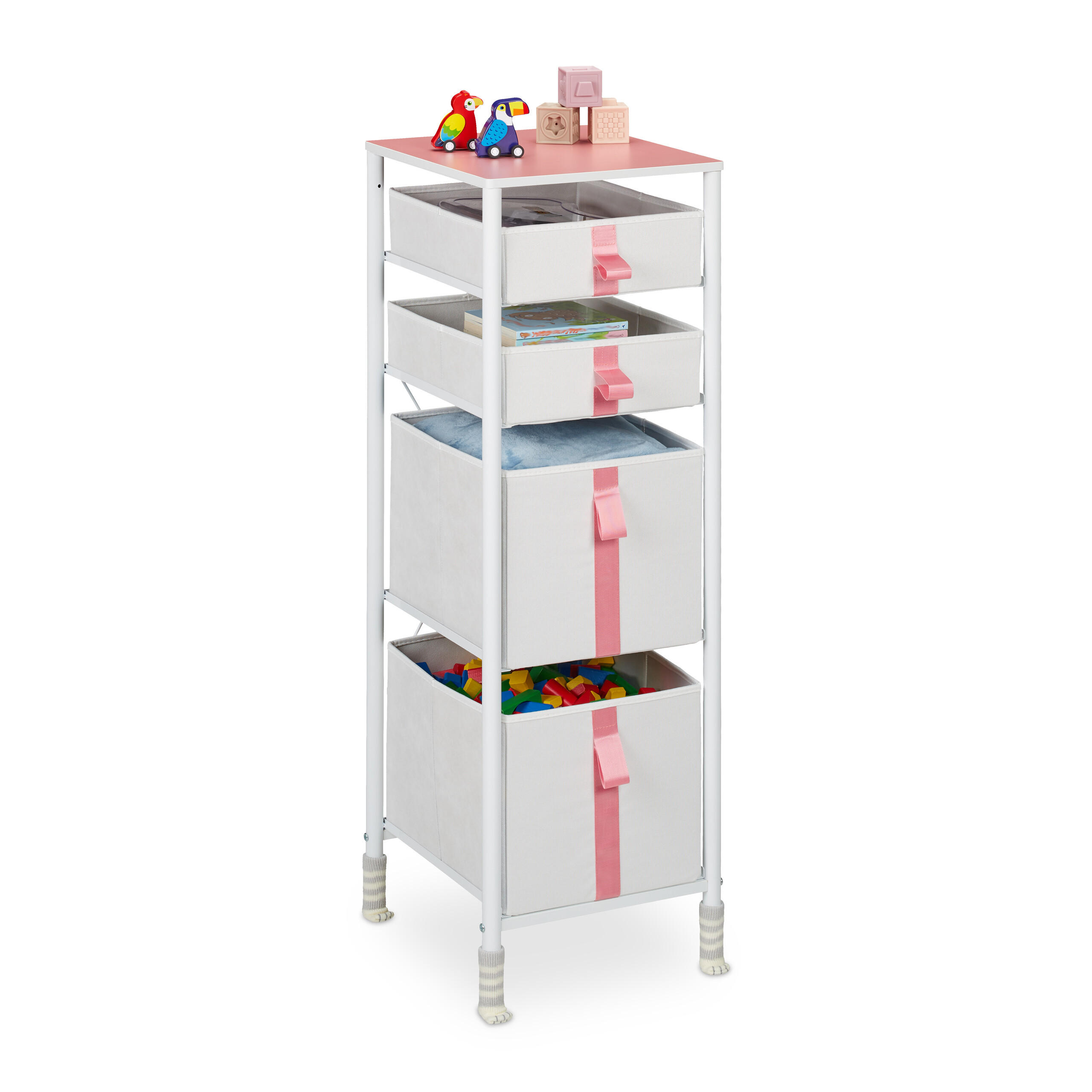 KINDER-KOMMODE - Multicolor, Holzwerkstoff/Textil (36/109.5/40.5cm) - Relaxdays
