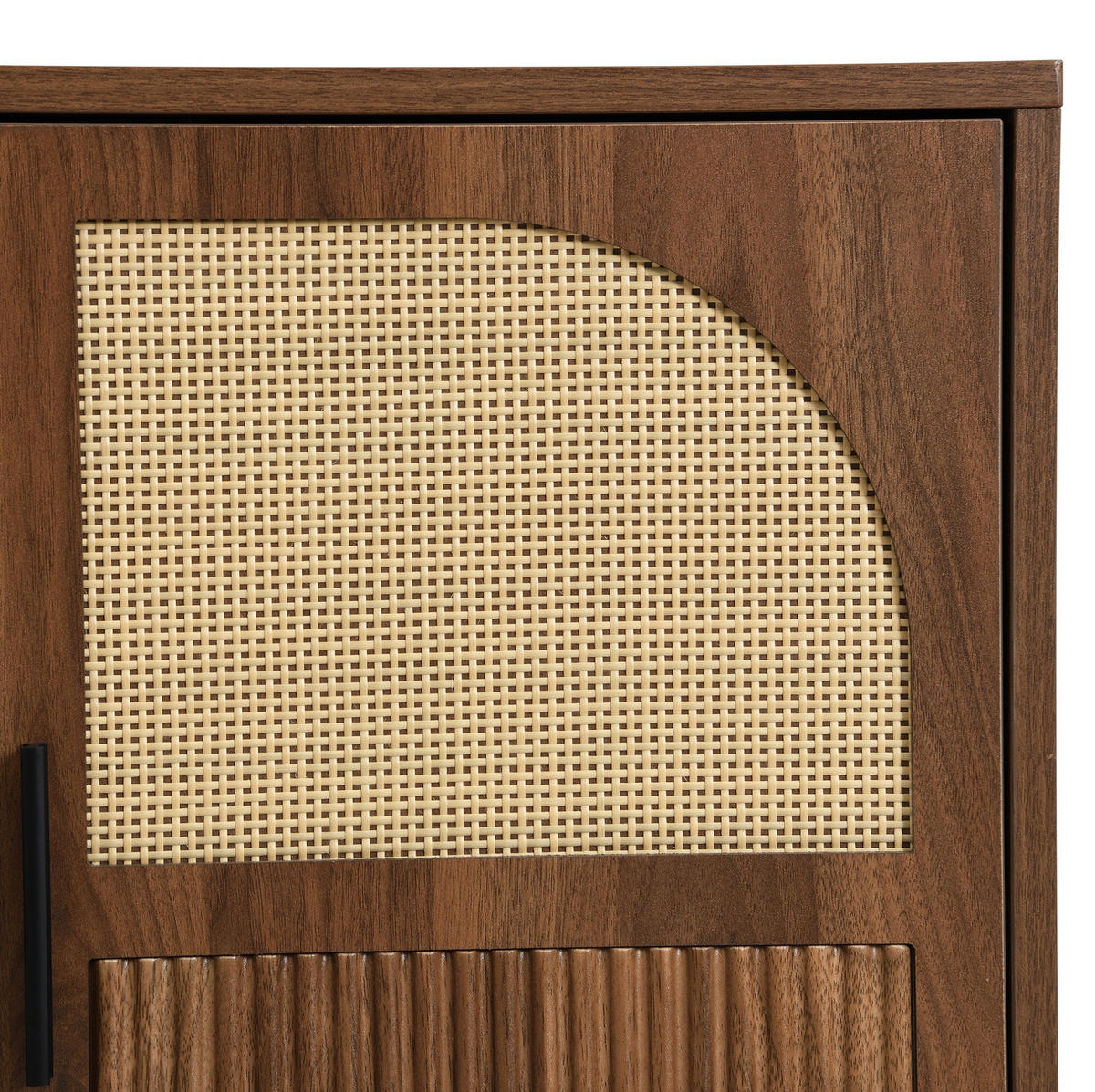 KOMMODE aus MDF 140x40x80cm in Natur mit Rattan-Optik - Naturfarben, Holzwerkstoff (140/80/40cm) - Modfu