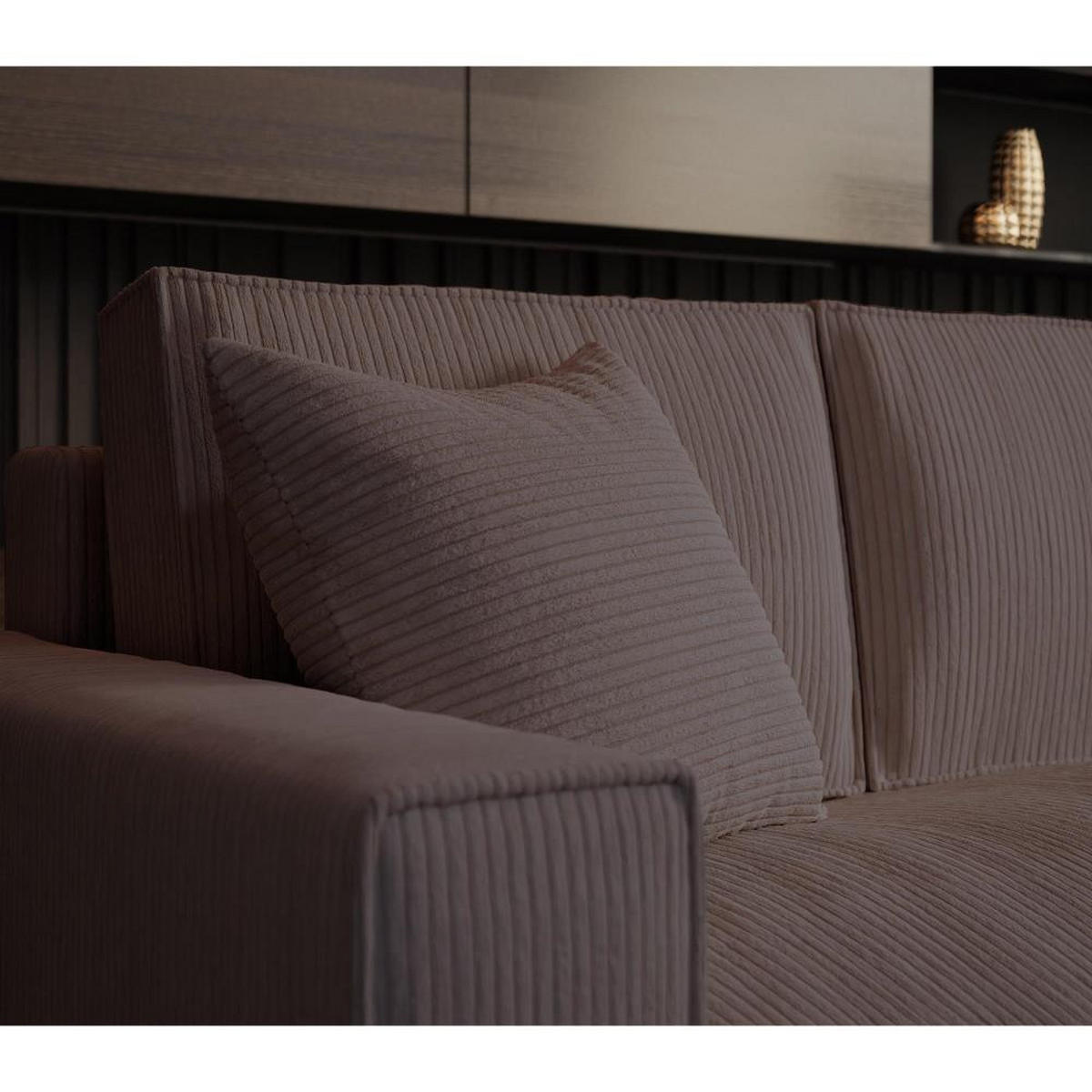 ECKSOFA Parys L braun - Schwarz/Braun, Kunststoff/Textil (290/185cm) - Beautysofa