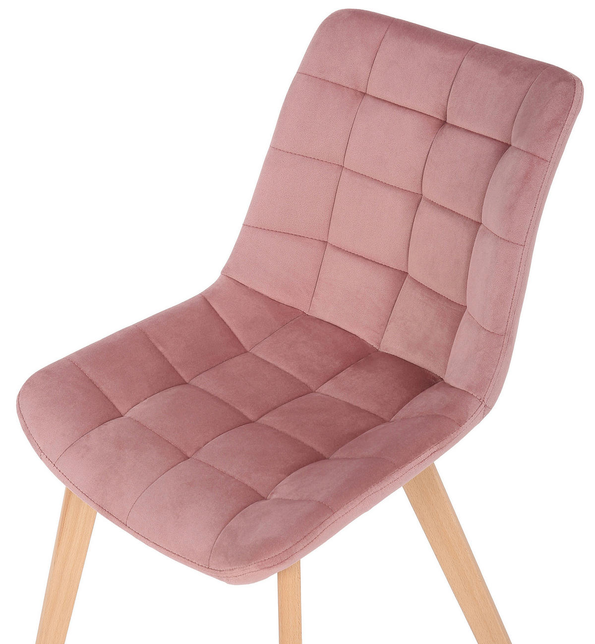 ESSZIMMERSTUHL Passat Samt, Gestell Buchenholz Natura Pink - Rosa/Naturfarben, Holz/Buchenholz (46/82/61cm) - TPFLiving